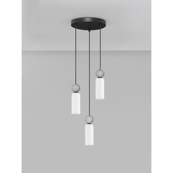 Kamienna lampa wisząca w kolorze matowej czerni ze szklanym kloszem ø 25 cm Filomena – Nova Luce-image-3