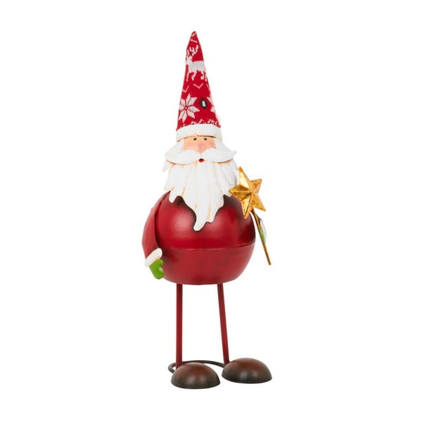 Dekoracja Archipelago Round Red Bouncing Santa With Star, 44 cm