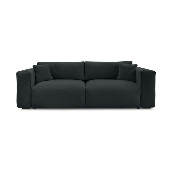 Czarna rozkładana/ze schowkiem sofa 265 cm Ezechiel – Bobochic Paris