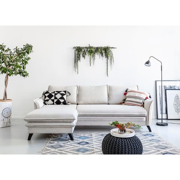 Jasnobeżowy narożnik rozkładany Miuform Charming Charlie, lewostronny-image-3