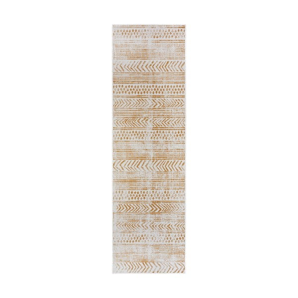 Żółto-biały dywan odpowiedni na zewnątrz 80x350 cm Biri – NORTHRUGS
