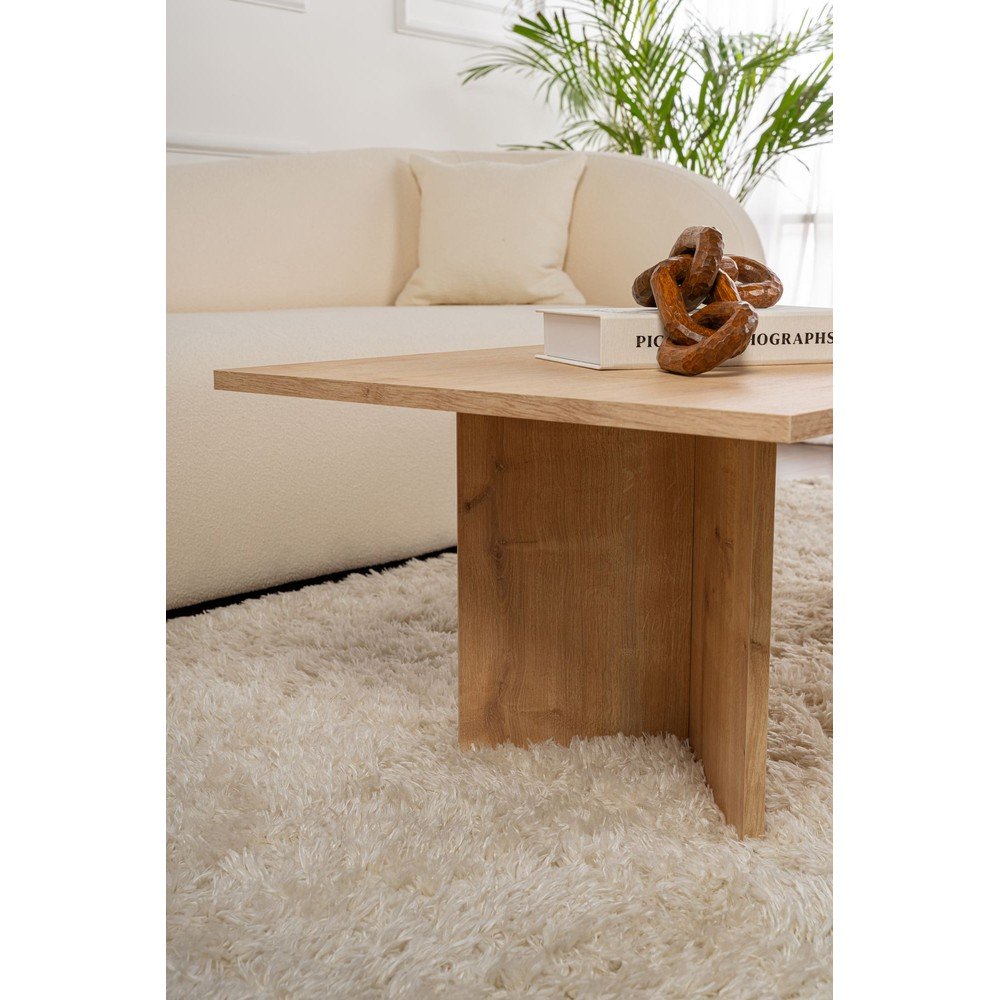 Stolik w dekorze dębu w naturalnym kolorze 60x119 cm Sabin – Kalune Design (zdjęcie 7)