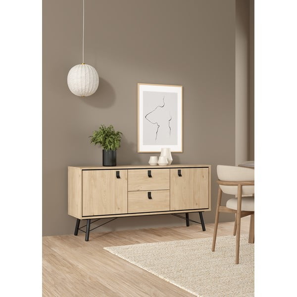 Komoda w dekorze dębu w naturalnym kolorze 150x72x40 cm Ry – Tvilum-image-1