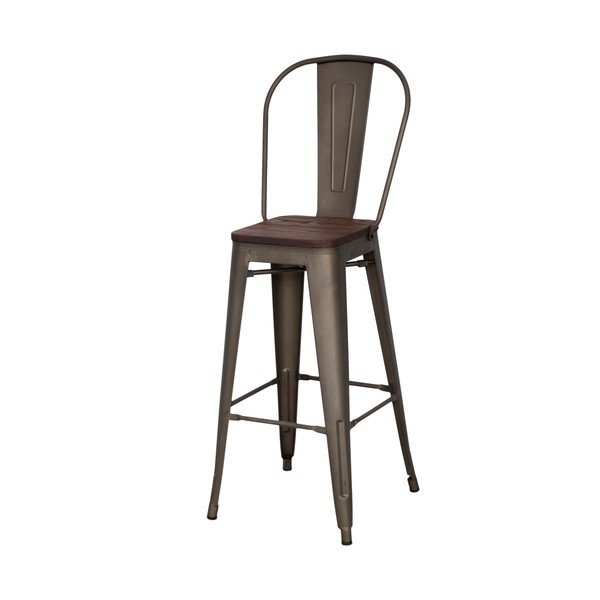 Zestaw 2 czarnych krzeseł barowych Mauro Ferretti Detroit, wysokość 115 cm-image-3
