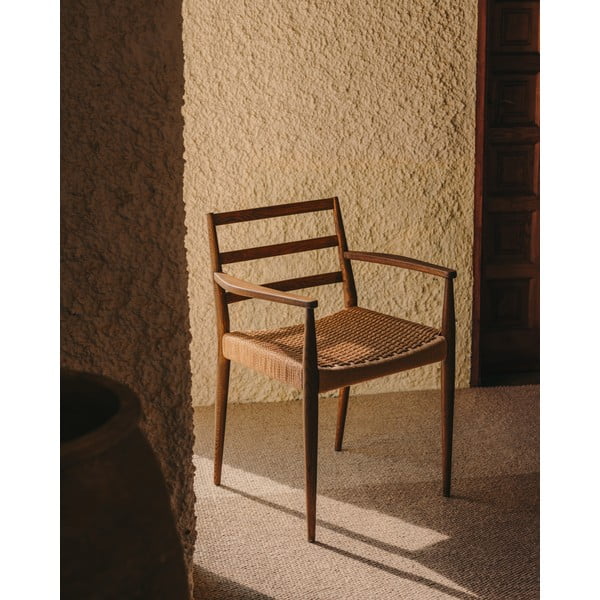 Brązowe krzesła z litego drewna dębowego zestaw 2 szt. Analy – Kave Home-image-1