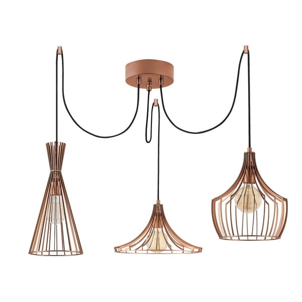 Lampa wisząca w kolorze miedzi z metalowym kloszem Mezopotamya – Opviq lights