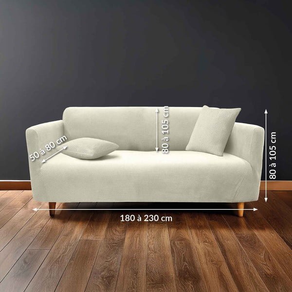 Kremowy elastyczny pokrowiec na sofę 3-osobowy Sacha – douceur d'intérieur-image-1
