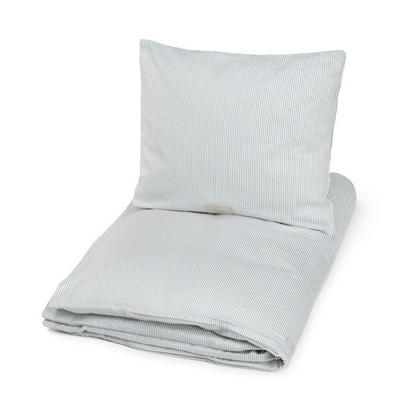 Jasnoniebieska pościel dziecięca jednoosobowa z bawełny organicznej 140x200 cm Classic Stripes Blue – Cam Cam Copenhagen