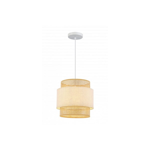 Lampa wisząca z rattanowo-tekstylnym kloszem Abra – GTV
