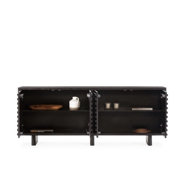 Czarna komoda z litego drewna mango 200x80x40 cm Inaya – MOME-image-4