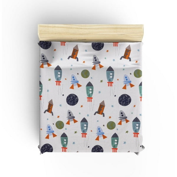 Biała bawełniana narzuta dziecięca 140x200 cm Spacex – Mijolnir