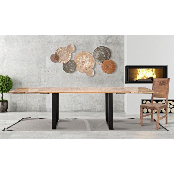 Rozkładany stół z dodatkowym blatem z blatem z drewna mango 90x180 cm Edge – Mauro Ferretti-image-1