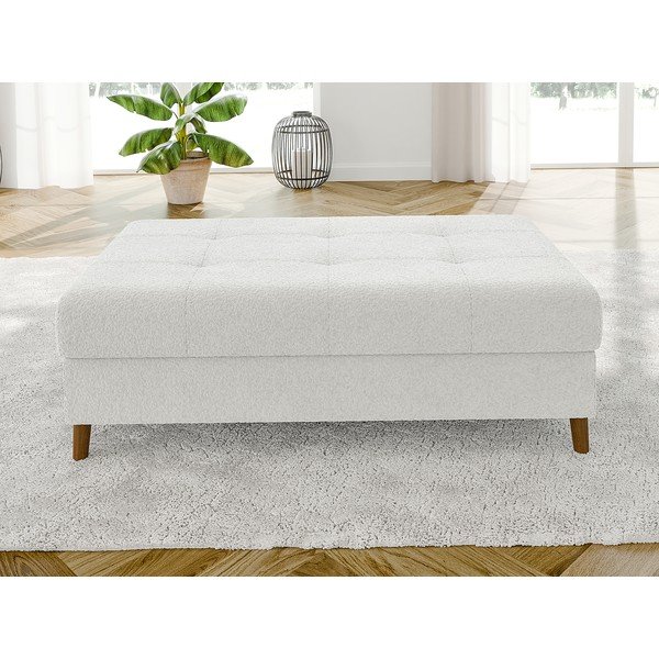 Biały podnóżek z materiału bouclé Ariella – Ropez-image-1