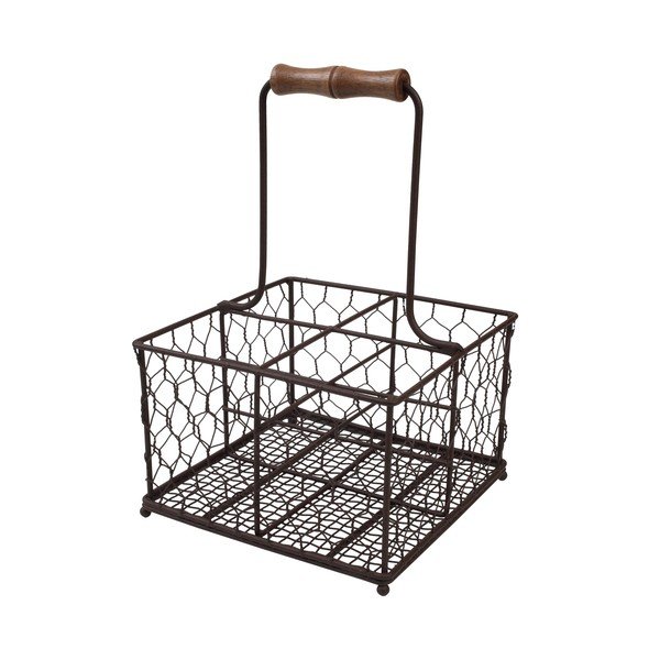 Koszyk metalowy do przenoszenia na 4 butelki T&G Woodware Provence