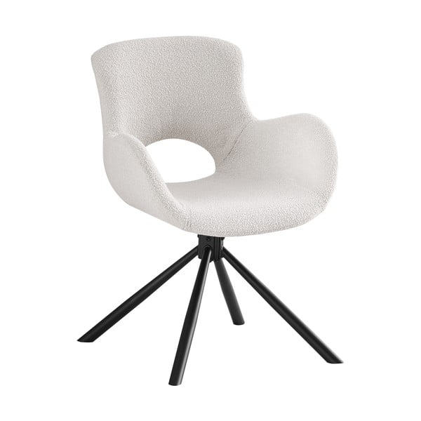 Białe tapicerowane fotele jadalniane zestaw z podłokietnikami 2 szt. Amorim – House Nordic-image-2