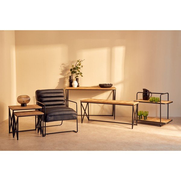Konsola z litego drewna jodłowego w naturalnym kolorze 48x120 cm Kickford – Premier Housewares-image-2