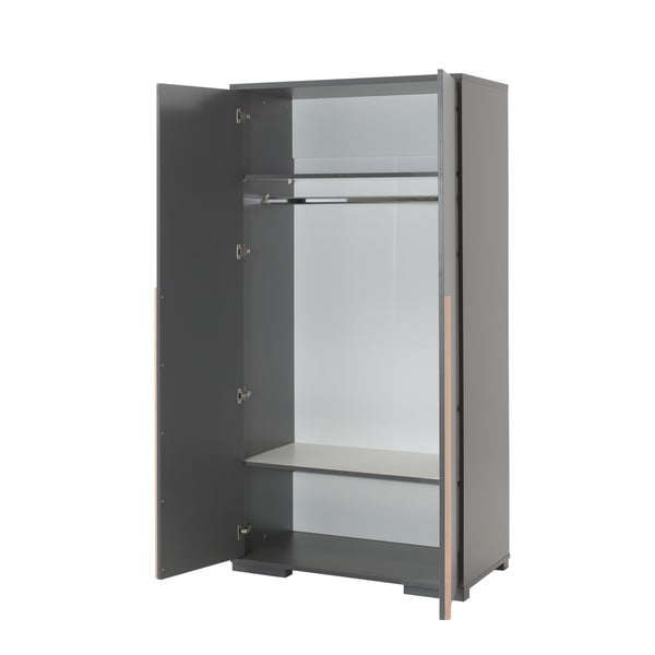 Ciemnoszara szafa dziecięca 98x195 cm London – Vipack-image-2