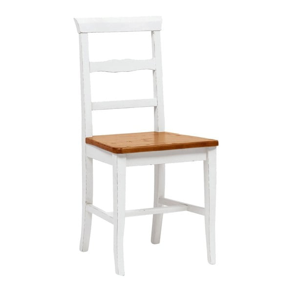 Białe krzesło z drewna bukowego z ciemnobrązowym siedziskiem Addy