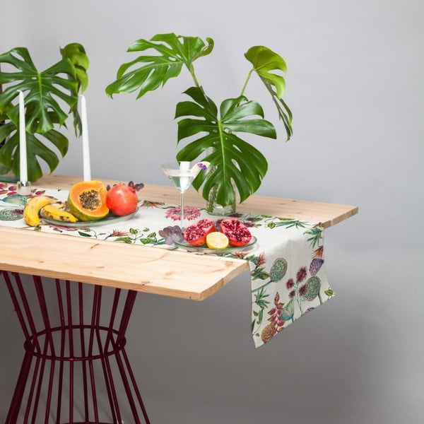 Zestaw 2 bieżników z domieszką lnu Madre Selva Flores Salvajes-image-1