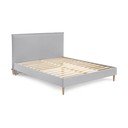 Jasnoszare tapicerowane łóżko dwuosobowe ze stelażem 180x200 cm Sary – Bobochic Paris