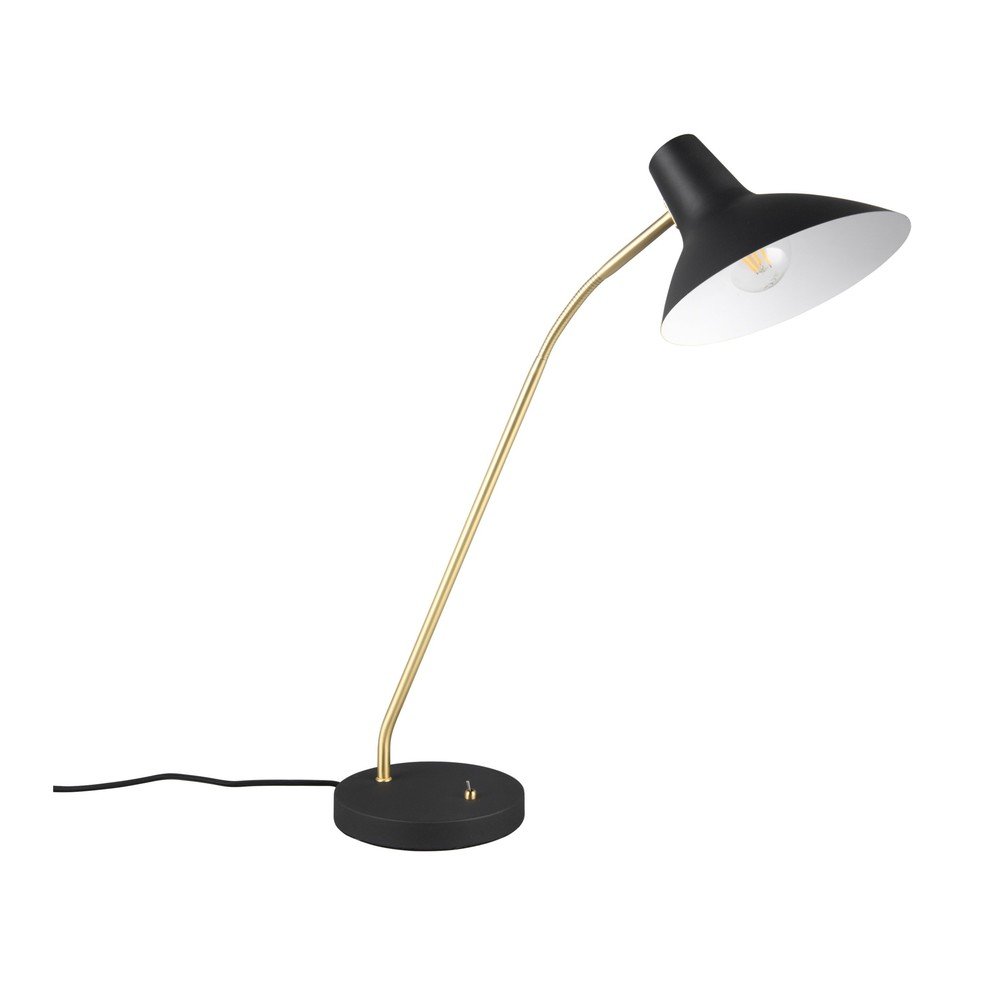 Czarna/w kolorze złota lampa stołowa z elastyczną konstrukcją (wysokość 54 cm) Traveller – Trio