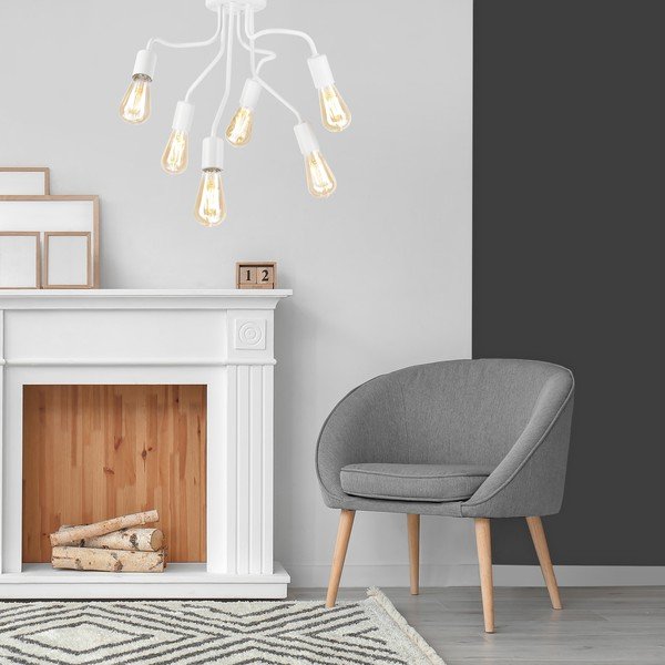 Biała lampa sufitowa − LAMKUR-image-1