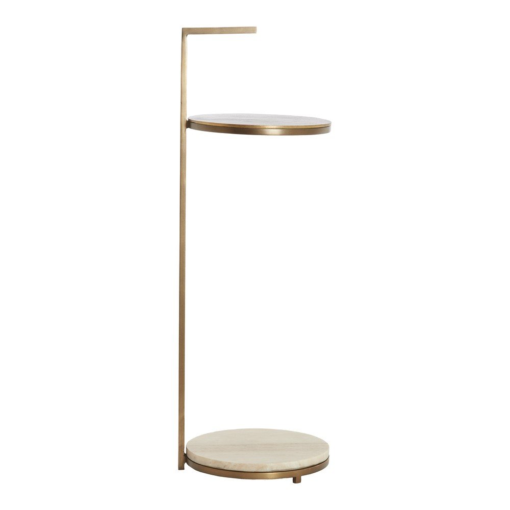 Okrągły stolik z marmurowym blatem ø 26 cm Leda – Light & Living (zdjęcie 4)