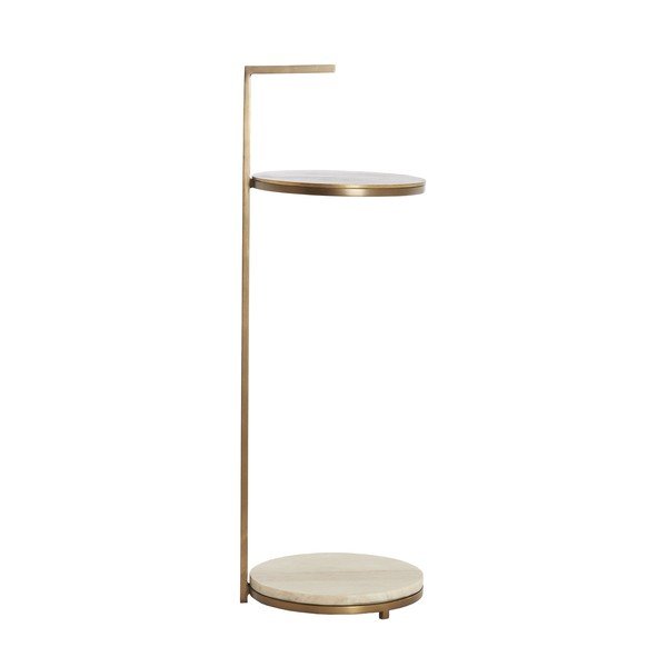 Okrągły stolik z marmurowym blatem ø 26 cm Leda – Light & Living-image-3
