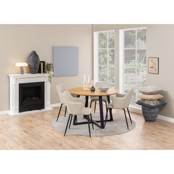 Kremowe tapicerowane fotele jadalniane zestaw 2 szt. Ilsa – Actona-image-3