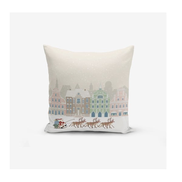 Zestaw 4 świątecznych poszewek na poduszki i bieżnika Minimalist Cushion Covers Holiday Season-image-1