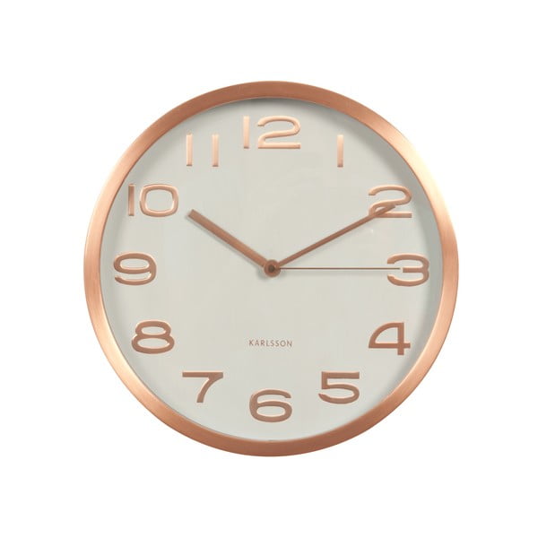 Biały zegar Present Time Maxie Copper