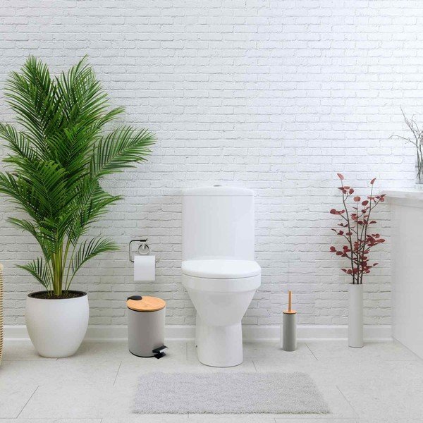 Szarobrązowy stalowy kosz na śmieci z pedałem 5 l   Adonis – Spirella-image-1