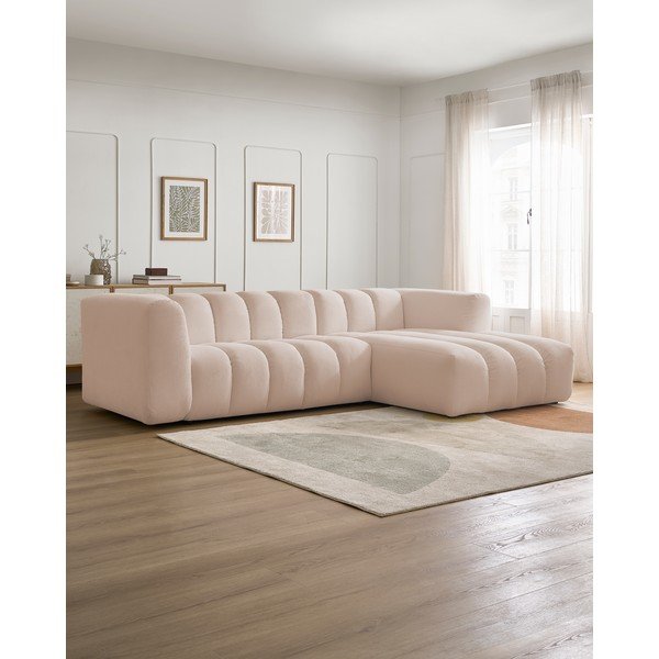 Beżowy narożnik (prawostronny/z szezlongiem) Talia – Bobochic Paris-image-1