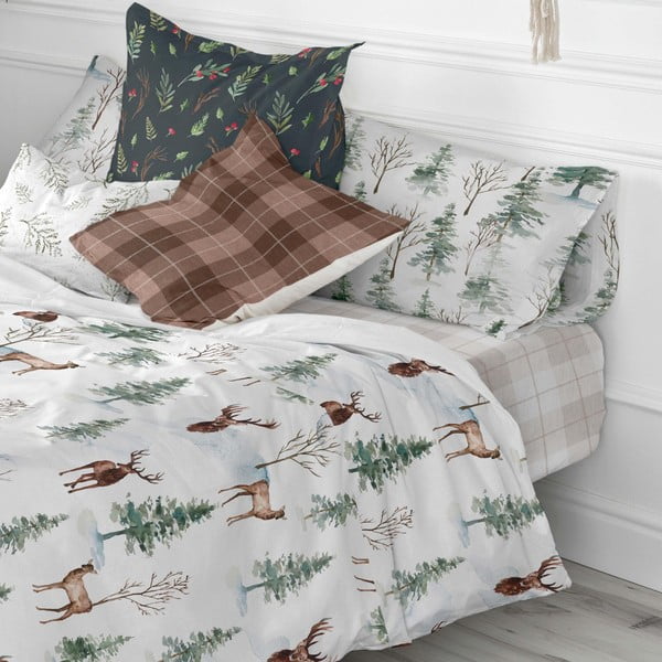 Bawełniane prześcieradło Happy Friday Basic Mystical Winter, 140x200 cm-image-3