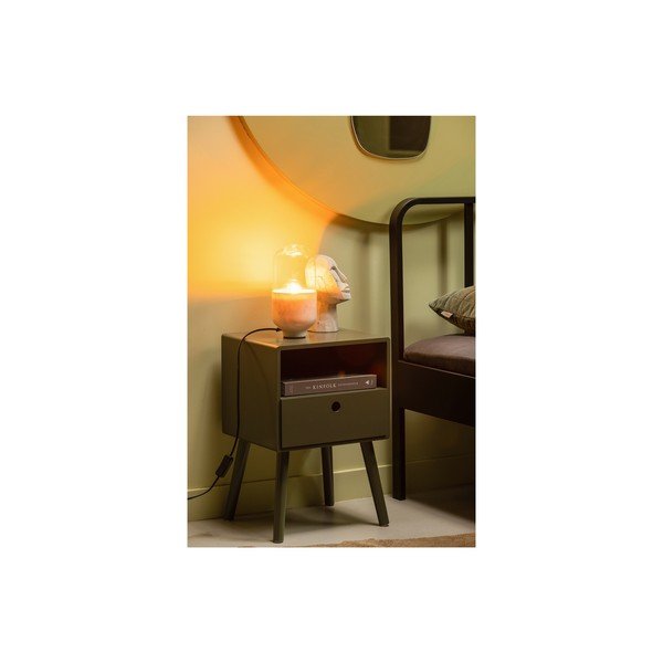 Biała lampa stołowa ze szklanym kloszem (wysokość 26 cm) Asel – WOOOD-image-1