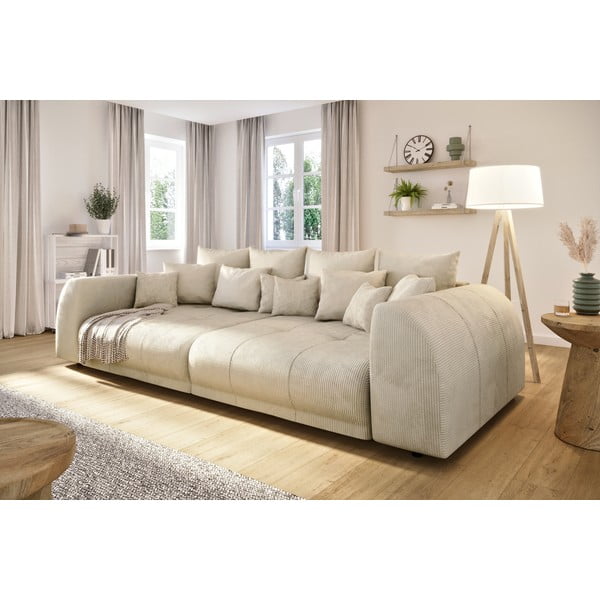 Kremowa sztruksowa sofa 310 cm Vanessa – Ropez-image-3