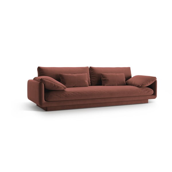 Różowa aksamitna sofa 250 cm Torino – Micadoni -image-1