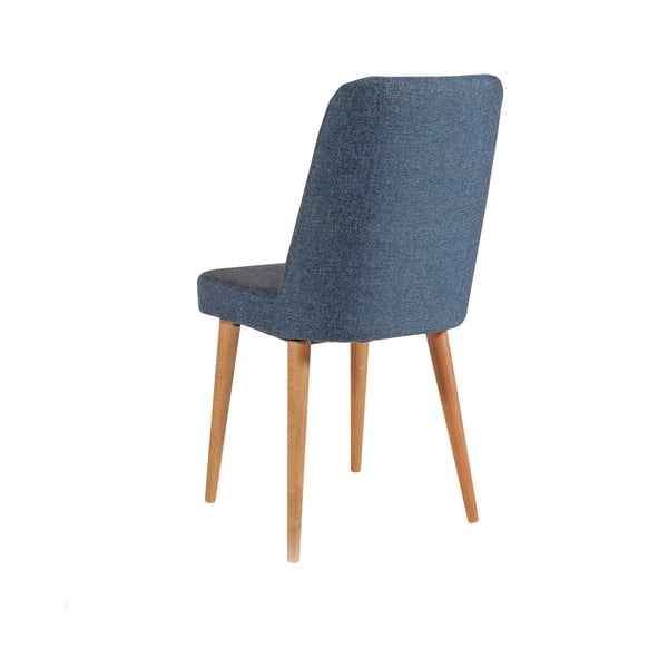 Niebieskie aksamitne krzesło Stormi Sandalye – Kalune Design-image-1