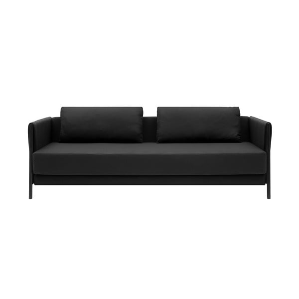 Czarna rozkładana sofa Softline Madison