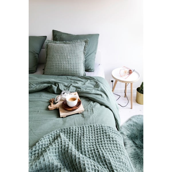 Różowa bawełniana poduszka dekoracyjna Tiseco Home Studio Waffle, 45x45 cm-image-2