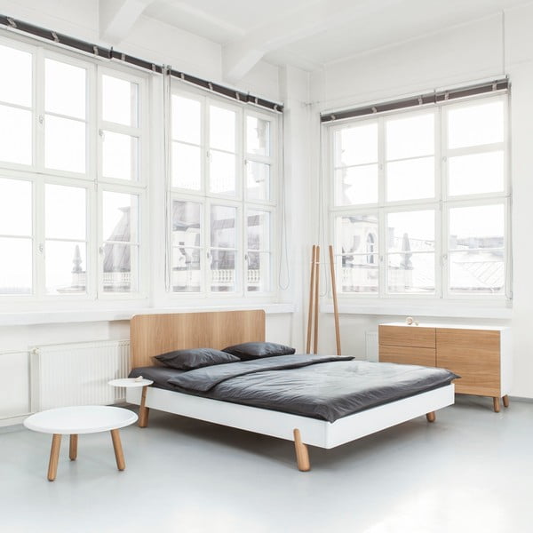 Łóżko Jitona Mamma z drewnianym zagłówkiem, 160x200 cm-image-1