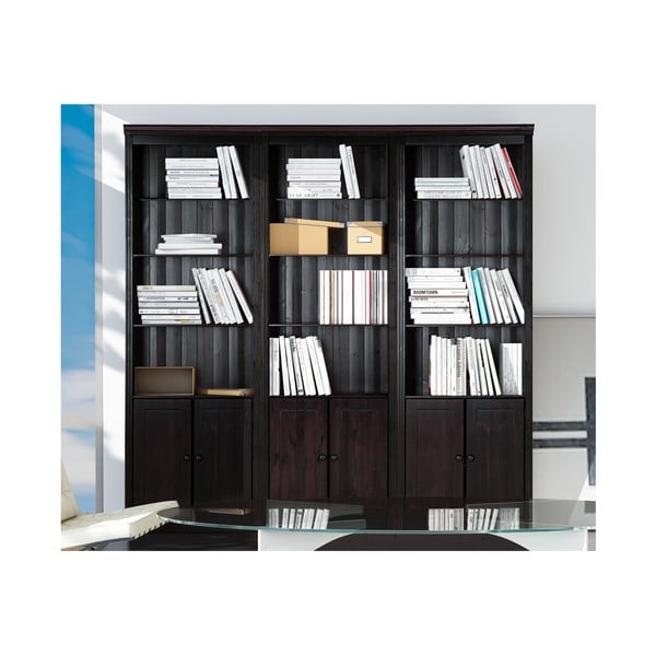 Brązowy regał z litego drewna sosnowego 222x223 cm Anita – Støraa-image-3