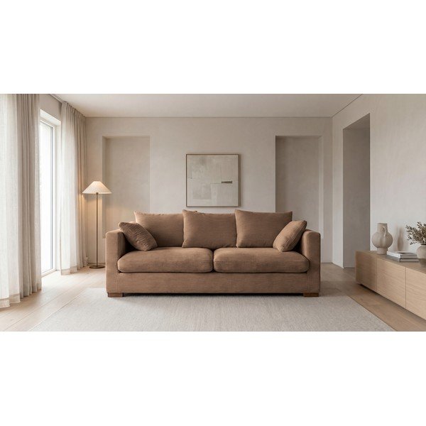 Jasnobrązowa sztruksowa sofa 220 cm Comfy – Scandic-image-4