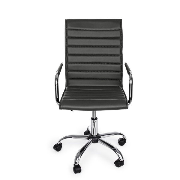 Ciemnoszare krzesło biurowe z imitacji skóry Perth – Yes Everyday-image-2