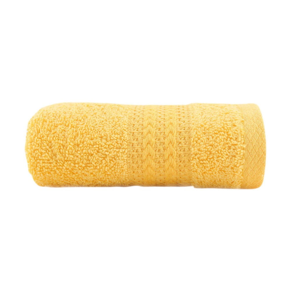 Żółty ręcznik z czystej bawełny Foutastic, 30x50 cm