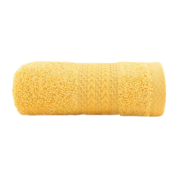 Żółty ręcznik z czystej bawełny Foutastic, 30x50 cm