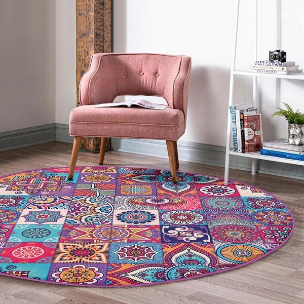 Okrągły dywan odpowiedni do prania i robotów sprzątających ø 100 cm Comfort – Mila Home-image-1