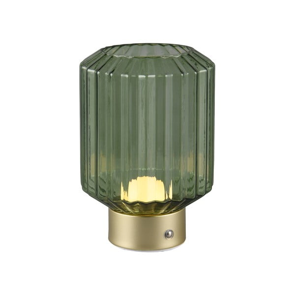 Lampa stołowa LED w zielono-złotym kolorze ze ściemniaczem i szklanym kloszem (wys. 19,5 cm) Lord – Trio