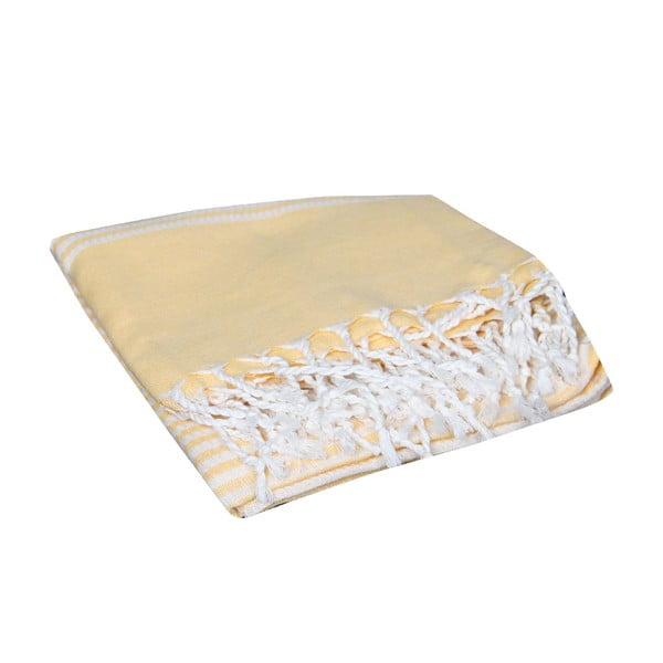 Żółty ręcznik hammam Hermes Yellow, 90x190 cm