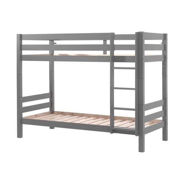 Szare piętrowe łóżko dziecięce 90x200 cm PINO – Vipack